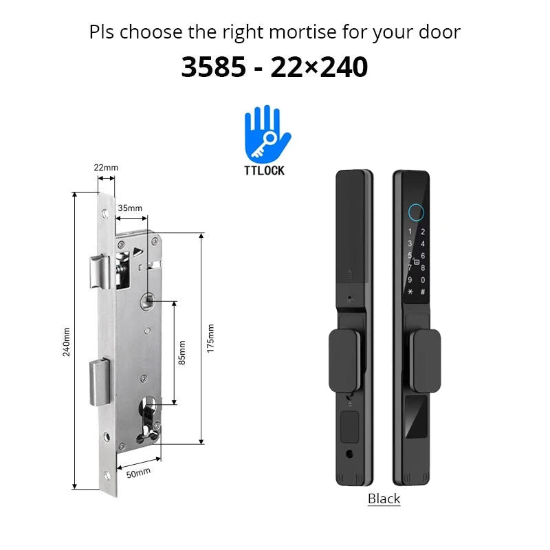 Waterproof Sliding Door Smart Lock TTLock App Alexa Fingerprint Code RFID