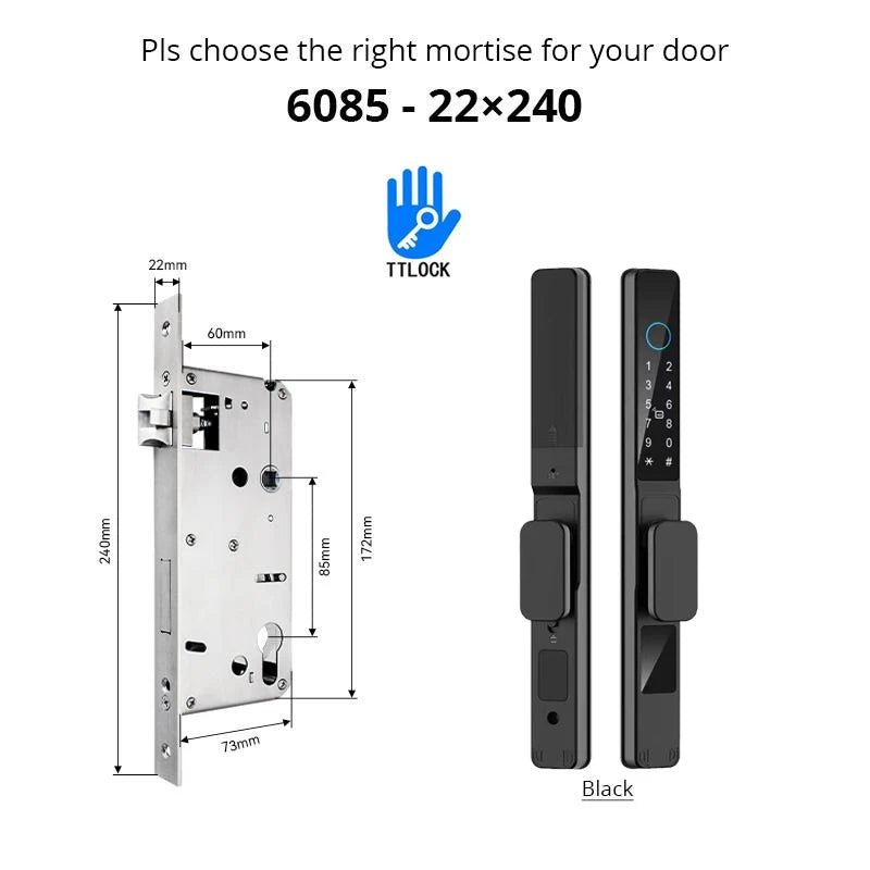 Waterproof Sliding Door Smart Lock TTLock App Alexa Fingerprint Code RFID