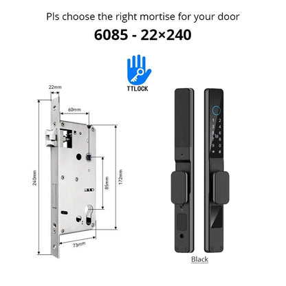 Waterproof Sliding Door Smart Lock TTLock App Alexa Fingerprint Code RFID